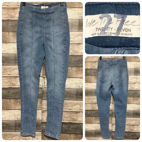 We The Free Pull On High Rise Skinny Jeans Women’s 27 Blue Denim (Inseam 27) - Picture 1 of 9